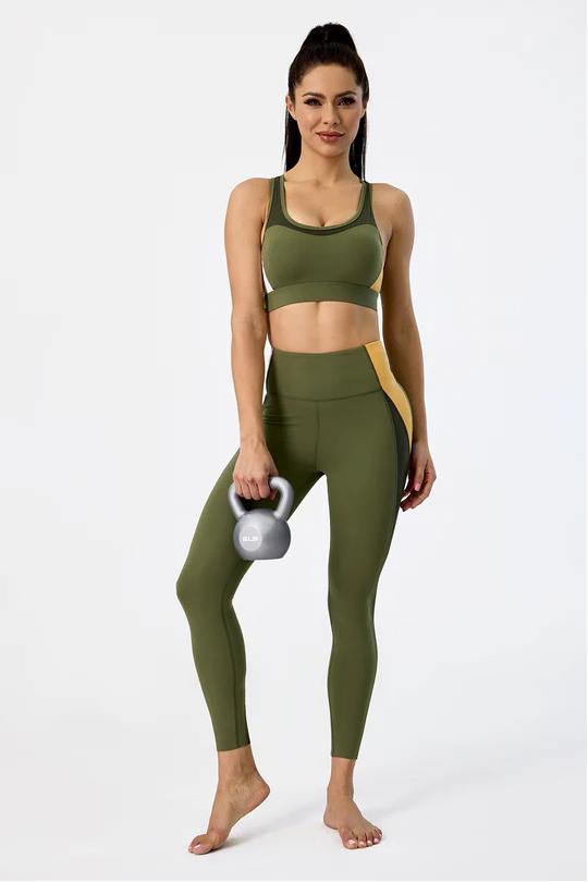 REXINGYOGA High Support Color Block Racerback Sports Bra - Image 5