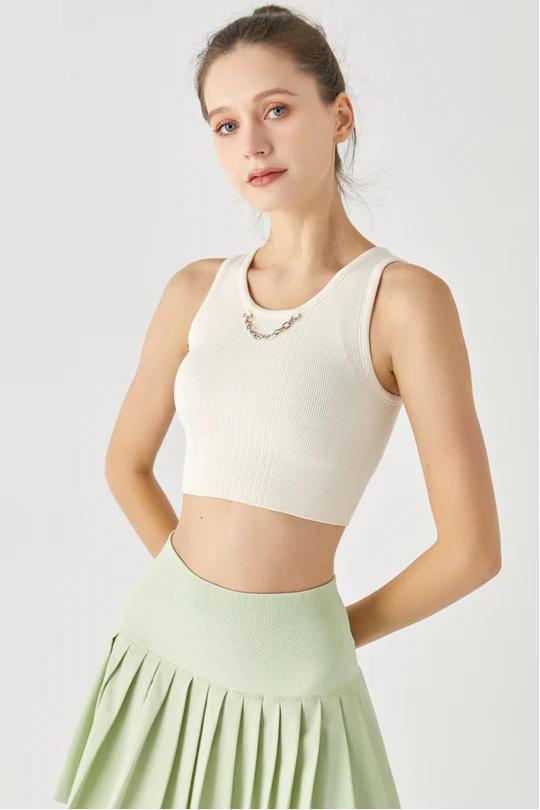 REXINGYOGA Breathable Seamless Knit Women Sports Bra with Built-in Cups