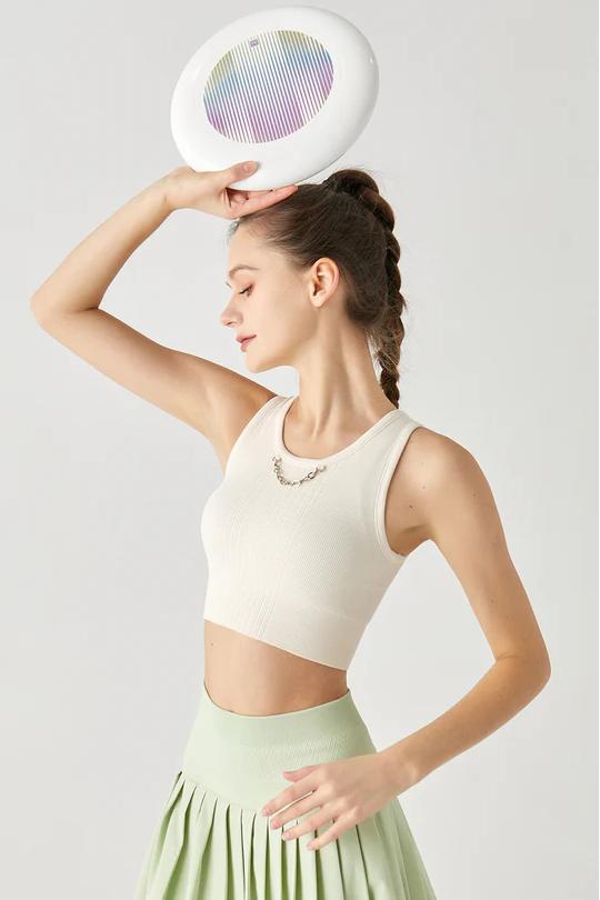 REXINGYOGA Breathable Seamless Knit Women Sports Bra with Built-in Cups - Image 5