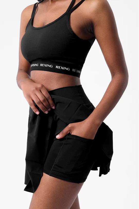 REXINGYOGA Breathable Tennis Skirts with Pockets and Shorts - Image 6