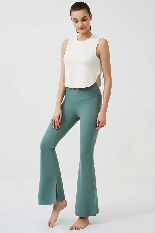 REXINGYOGA High Waisted Crossover Flare Leggings with Pocket - Image 8