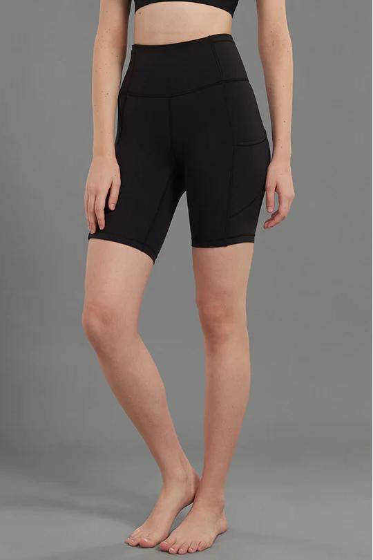 REXINGYOGA High Waisted Firm-Support Stretchy Biker Sports Shorts With Pockets