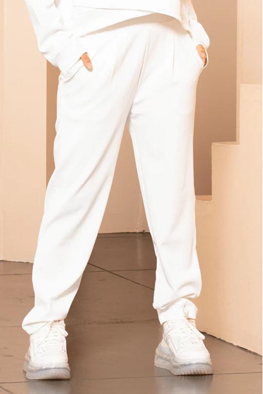 REXINGYOGA High Waisted Pull-On Cozy Soft Fleece Jogger Pants with Pockets