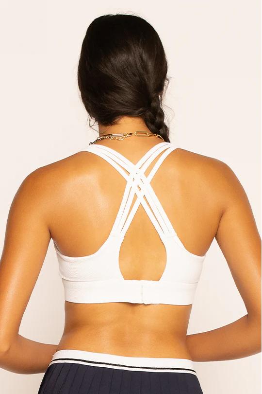 REXINGYOGA Medium Support Adjustable Criss-Cross Backless Women Running Sports Bra