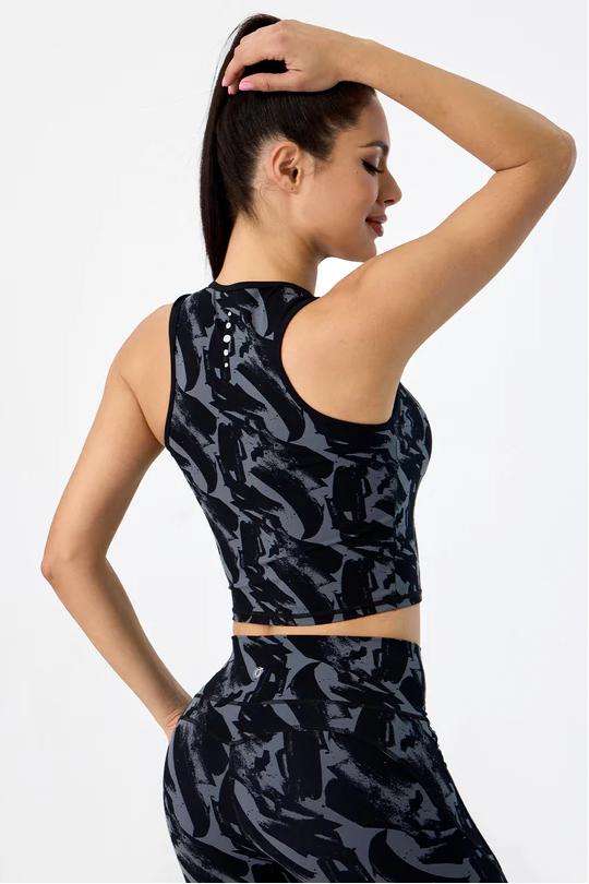 REXINGYOGA Print Color Block Women Sports Tank Top - Image 4