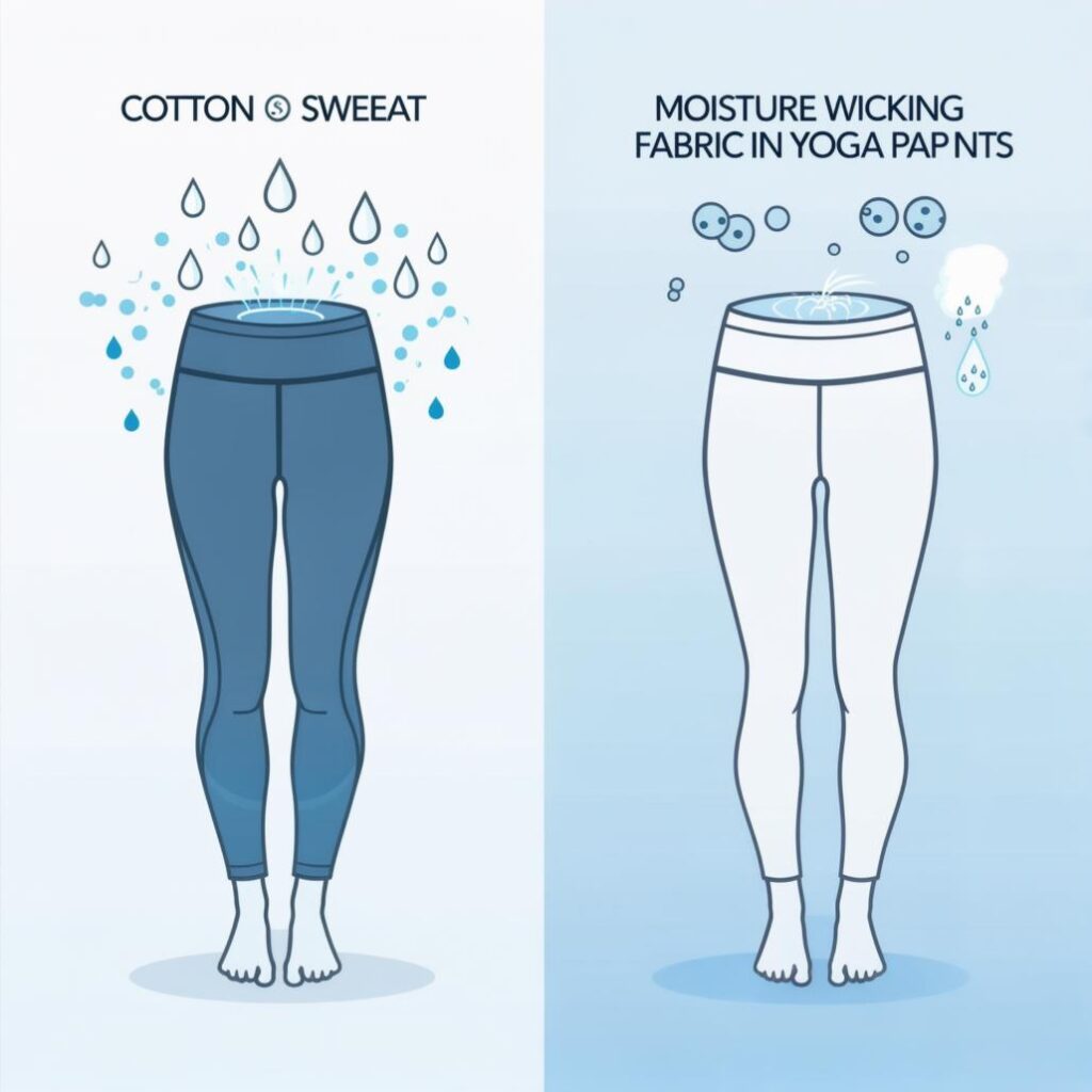 Moisture-wicking fabrics are essential for yoga